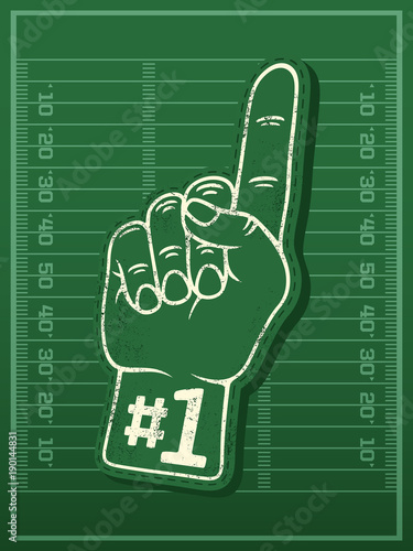 3d foam finger - fan finger. Modern professional vector