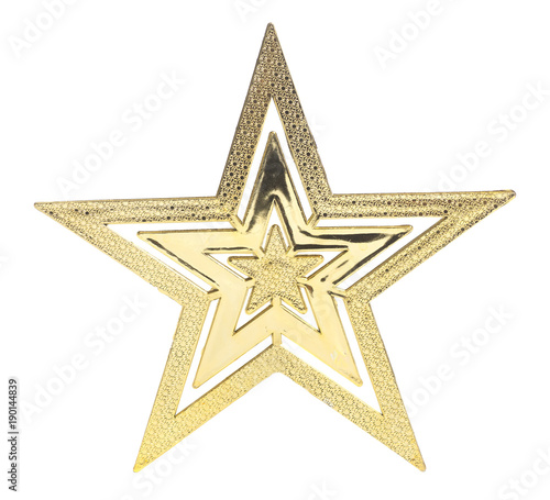 Golden Star Isolated on White Background