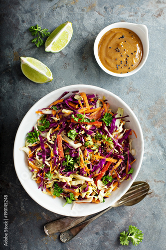 Valokuva Asian cole slaw with peanut butter dressing