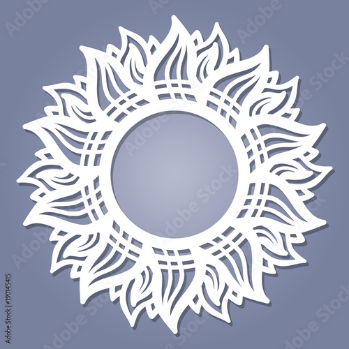 Round frame for laser cutting. The sun.