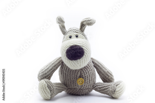 Soft toy doggy on a white background