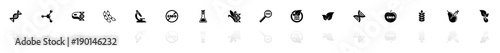 Gmo icons - Black horizontal Illustration symbol on White Background with a mirror Shadow reflection. Flat Vector Icon.