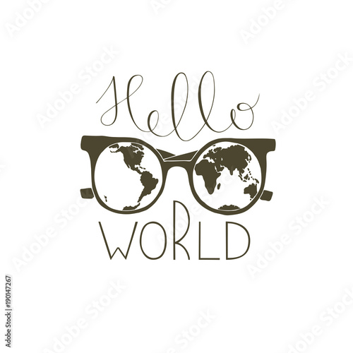 Motivational poster with image of sunglasses with the hemispheres on the inside.