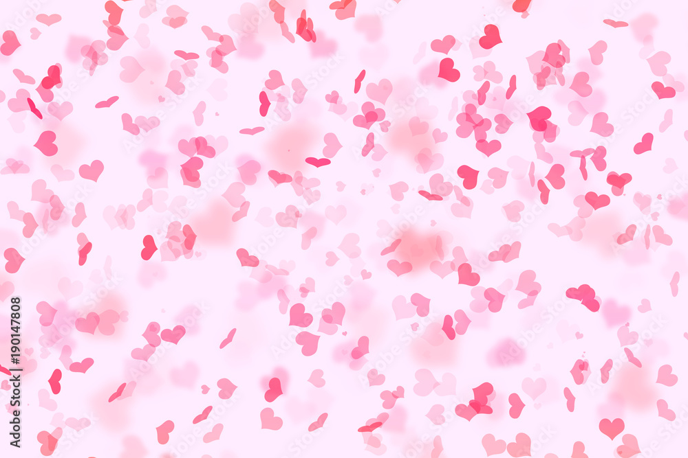 Valentine's day abstract with hearts on pink background, women's day love