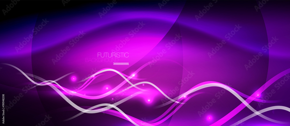 Bright neon lines wave Bright neon lines wave