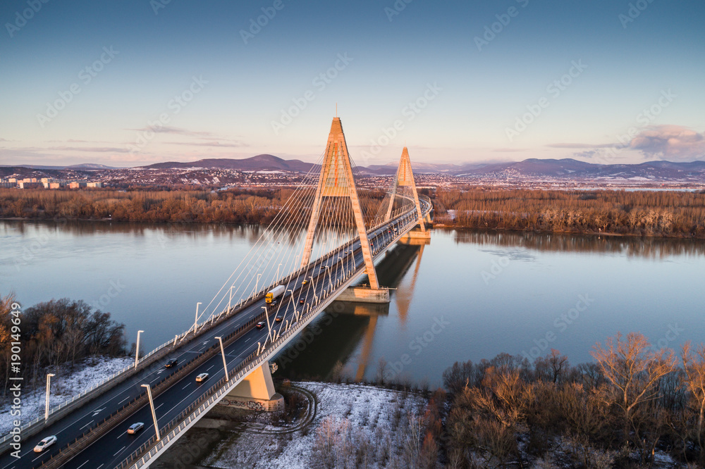 Fototapeta premium Megyeri-bridge over the Danube river