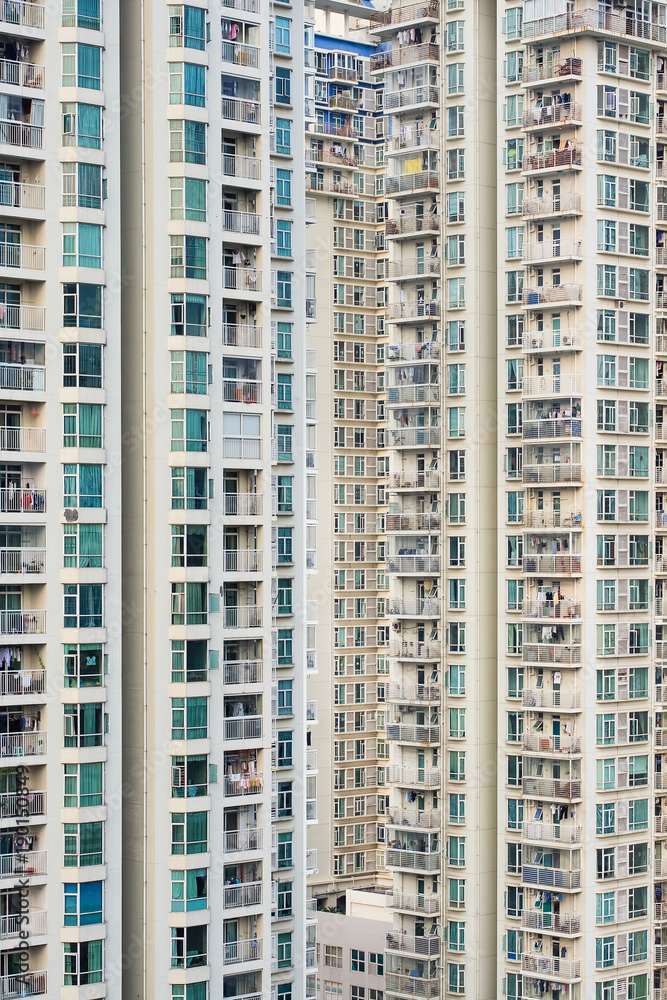 Massive residential towers in Shenzhen, neighboring Hong Kong, China