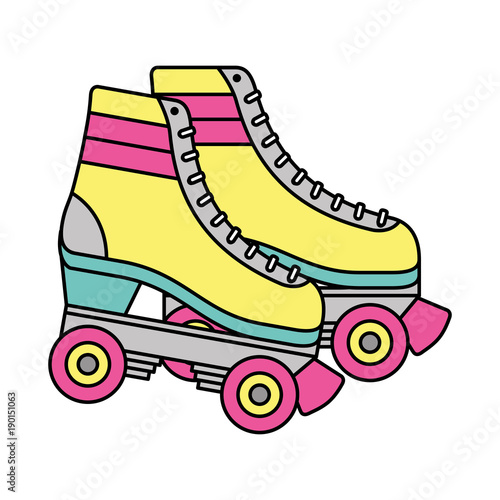 retro roller skates wheels trendy vintage
