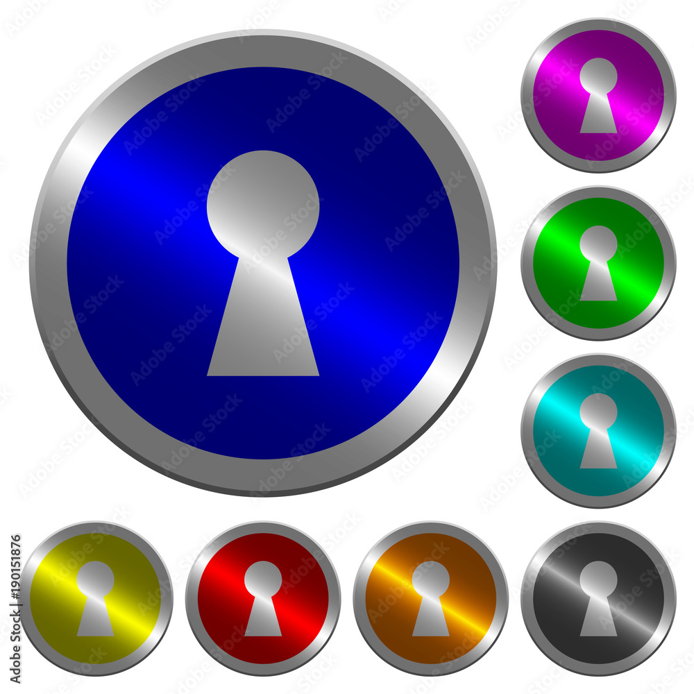 Keyhole luminous coin-like round color buttons Keyhole luminous coin-like round color buttons