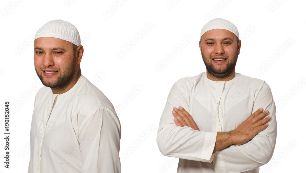 Concept with arab man isolated on white Concept with arab man isolated on white