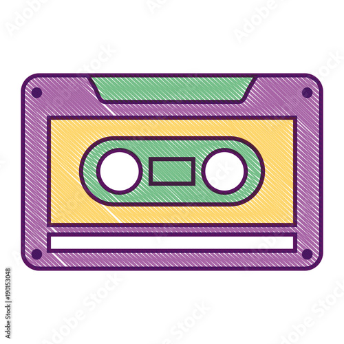 old retro audio tape record listen vector illustation