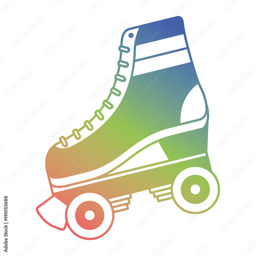 Naklejka premium classic roller skate laced wheels retro fashion vector illustration