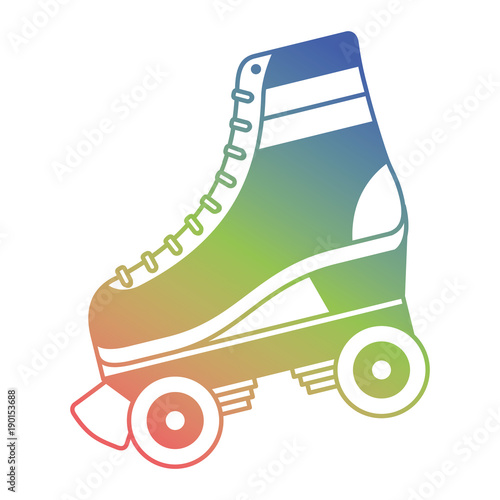 classic roller skate laced wheels retro fashion vector illustration