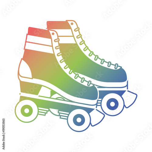 retro roller skates wheels trendy vintage vector illustration