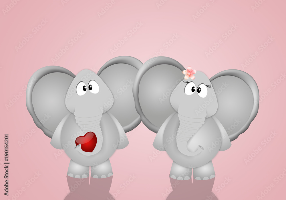 Obraz premium Elephant in love