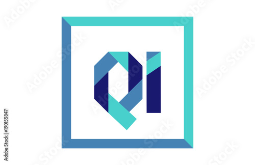 QI Square Ribbon Letter Logo 