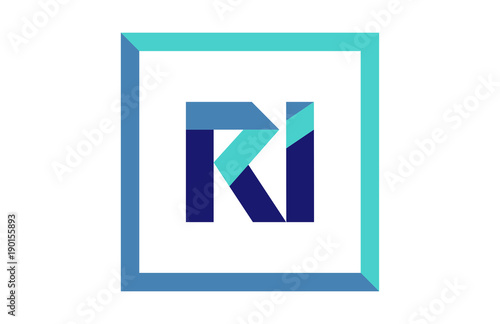 RI Square Ribbon Letter Logo 