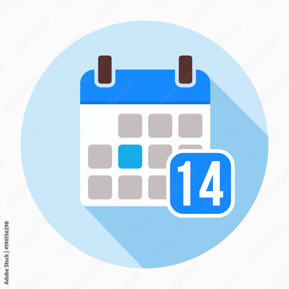 Fototapeta premium Calendar, Fourteenth of December icon vector.