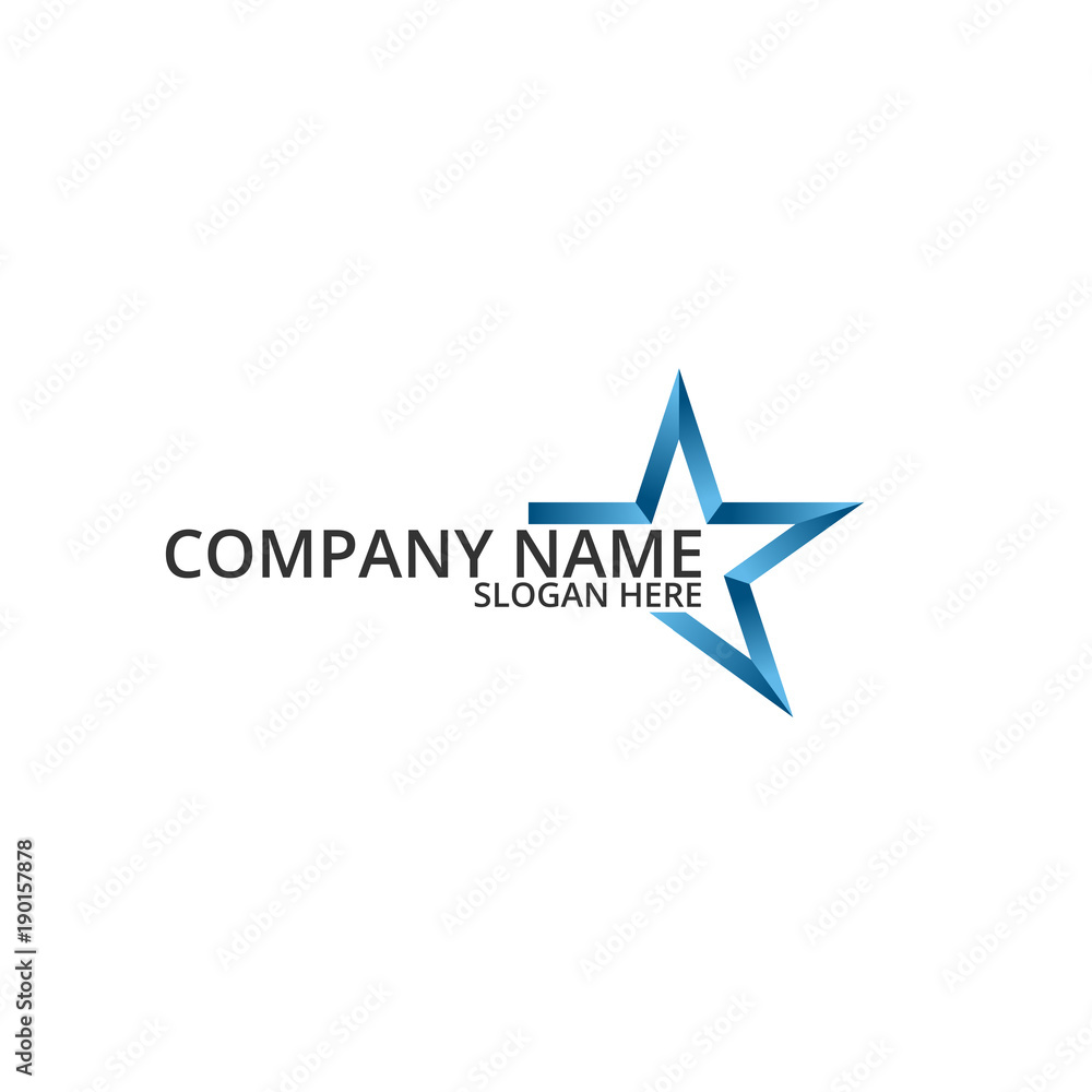 Blue star low poly logo design concept vector Blue star low poly logo design concept vector