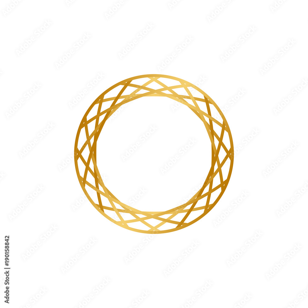 Abstract golden circle ornament vector Abstract golden circle ornament vector