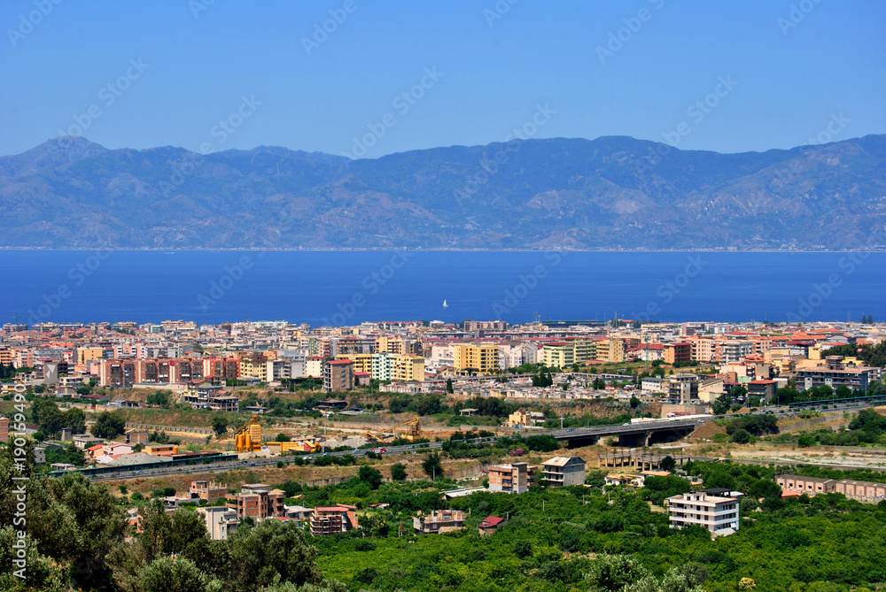 Stretto di Messina - Veduta vista da Gallina