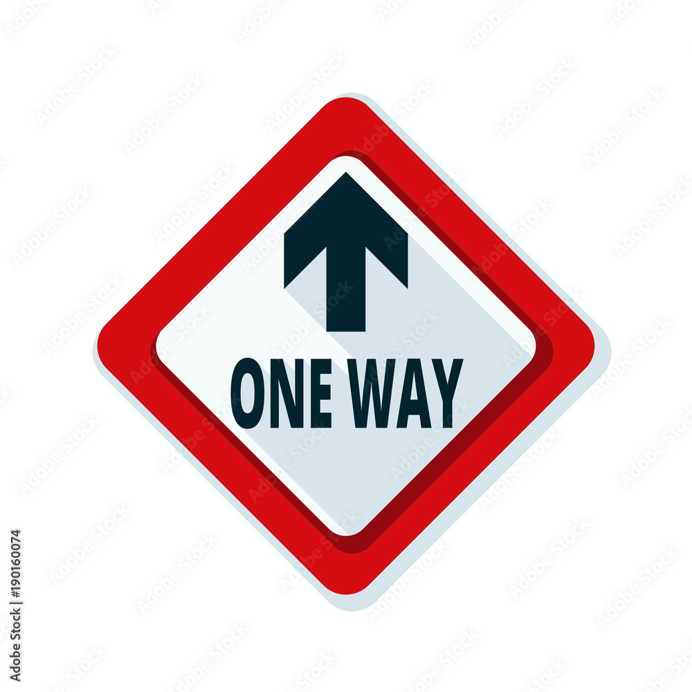 One Way Up Front Arrow sign illustration One Way Up Front Arrow sign illustration