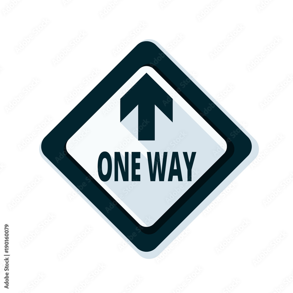 One Way Up Front Arrow sign illustration One Way Up Front Arrow sign illustration