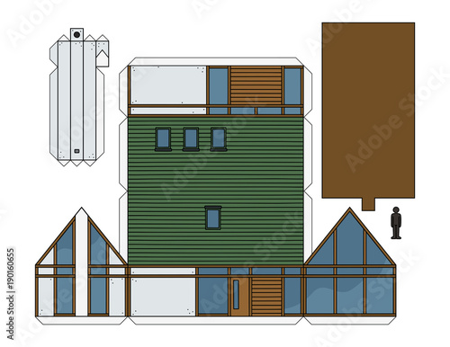 The paper model of a house