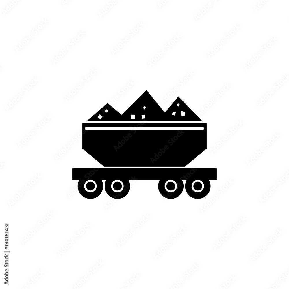 carload of coal icon. Oil an gas icon elements. Premium quality graphic design icon. Simple icon for websites, web design, mobile app, info graphics