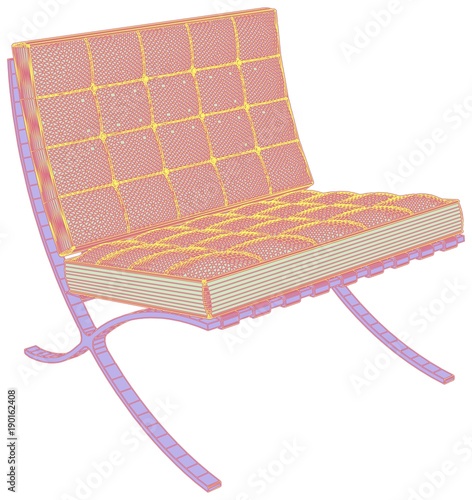 Modern Armchair Illustration Isolated On White Vector 