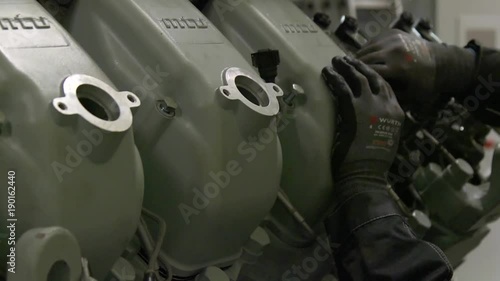 Assembling gas power generator engine photo