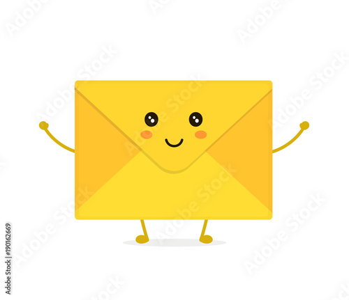 Funny happy cute smiling envelope letter