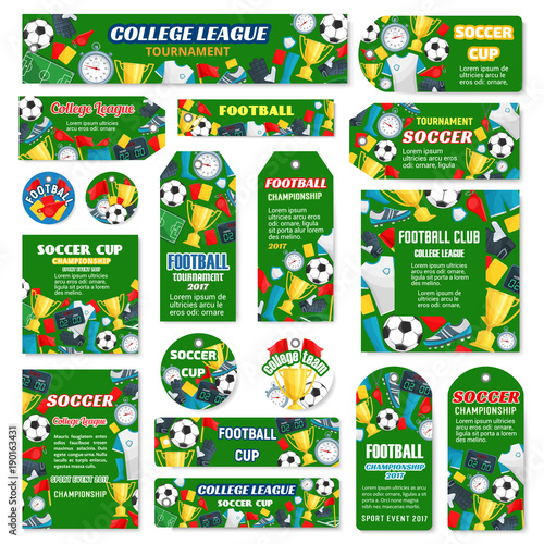 Vector posters for football or soccer game