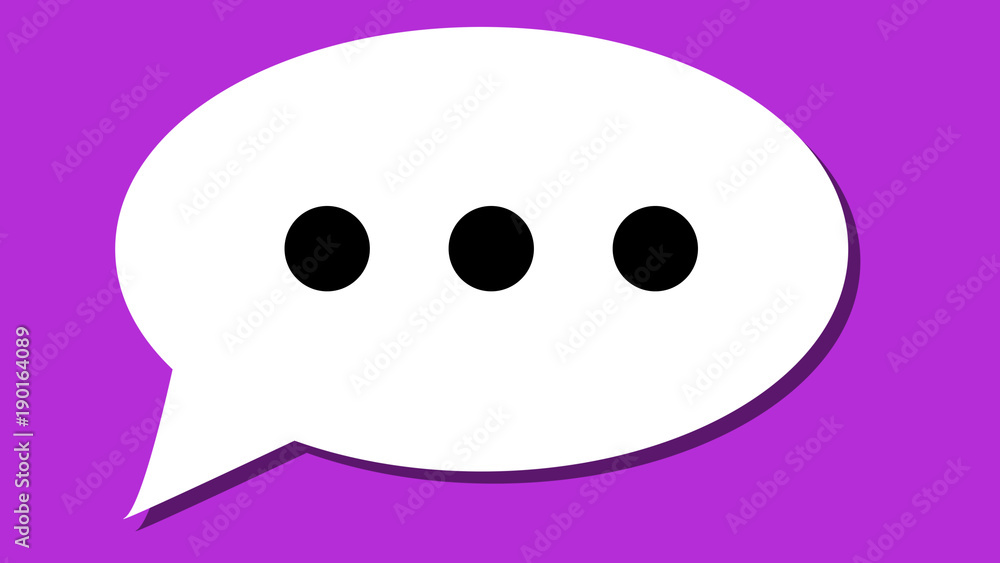 speech bubble icon, social media communications emoji purple