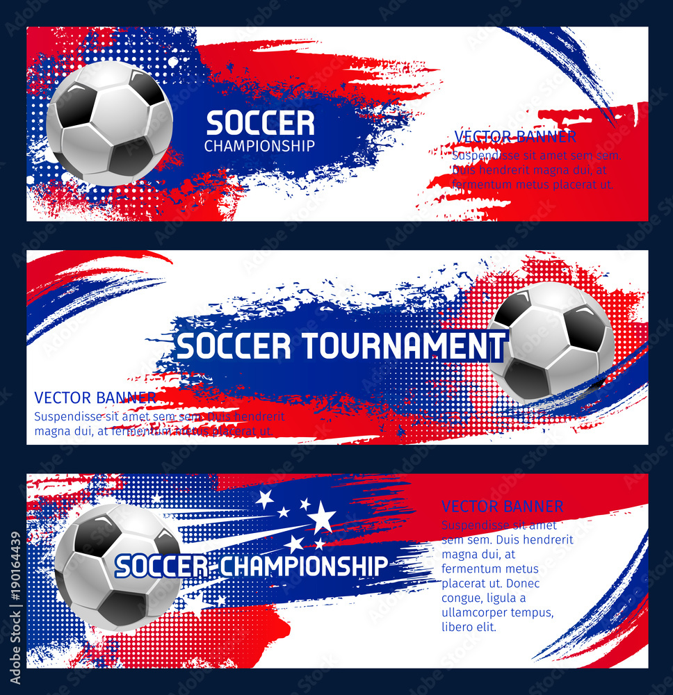 Fototapeta premium Vector soccer match championship banners