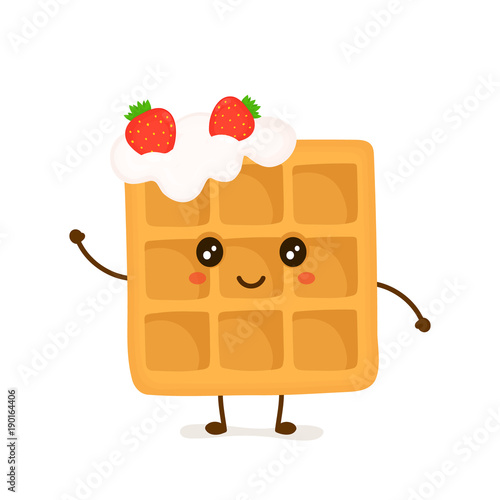 Cute smiling funny viennese waffle 