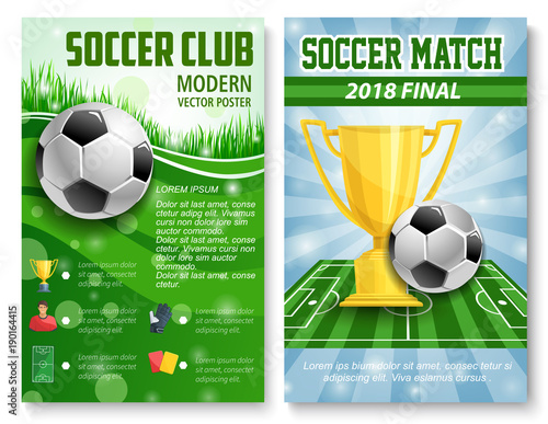 Vector posters of football soccer cup match