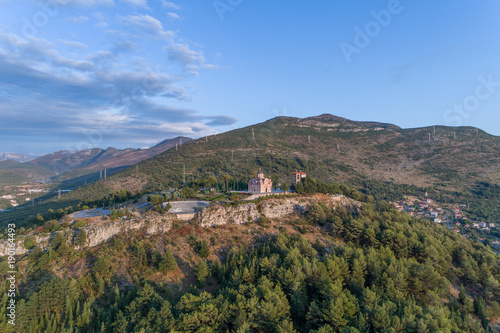 Fototapeta Naklejka Na Ścianę i Meble -   Aerial view of the monastery Hercegovacka Gracanica in Trebinje. Bosnia and Hercegovina. 