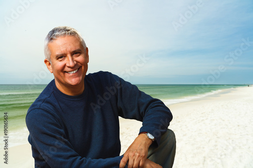 Handsome man outdoors at the beach