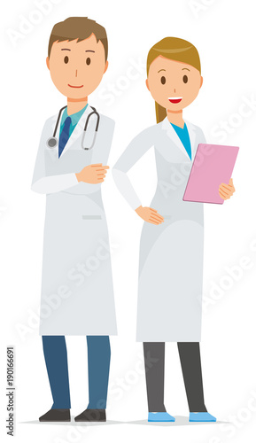 Two young medical staff members