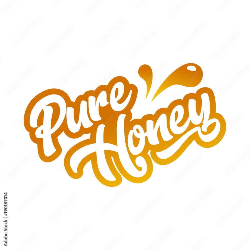 Pure Honey calligraphy emblem Pure Honey calligraphy emblem