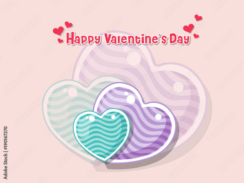 Happy Valentine's Day Love Symbol Heart On Color Background. holiday and decoration element.