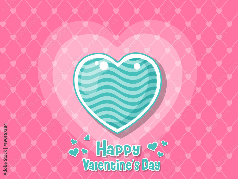Happy Valentine's Day Love Symbol Heart On Color Background. holiday and decoration element.