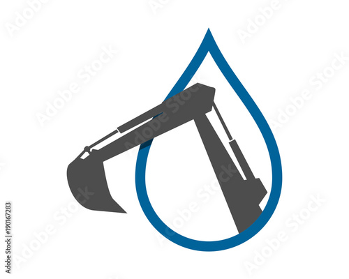 excavator droplet excavation machinery heavy image vector icon logo silhouette
