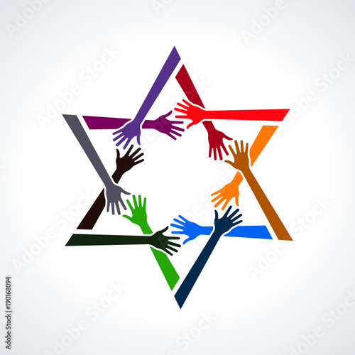 Vector David Star Human Hands Illustration