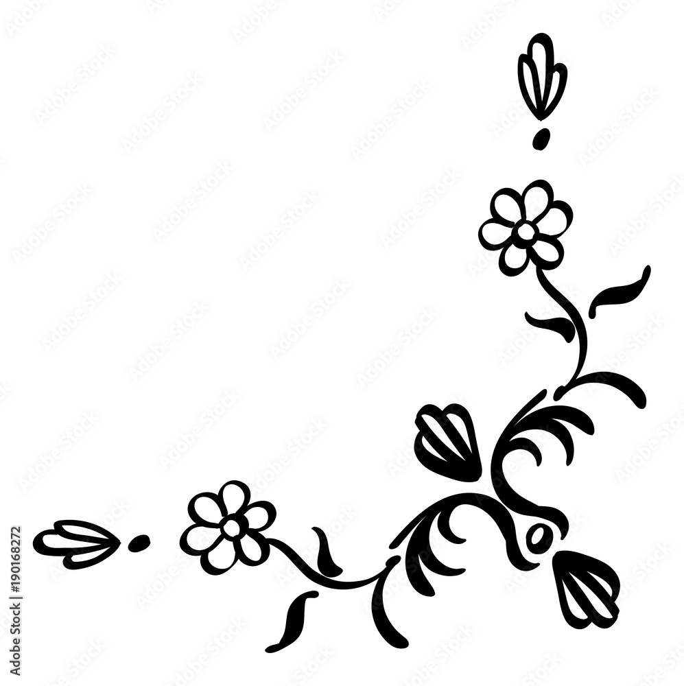 Floral Filigree Corner Accent Stock Vector Adobe Stock