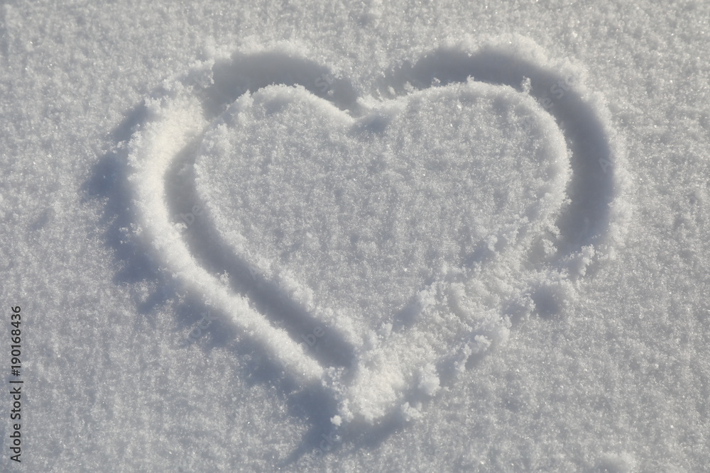Heart sign on snow