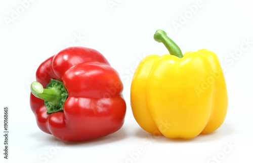 Fresh pepper vegetables isolated on white background