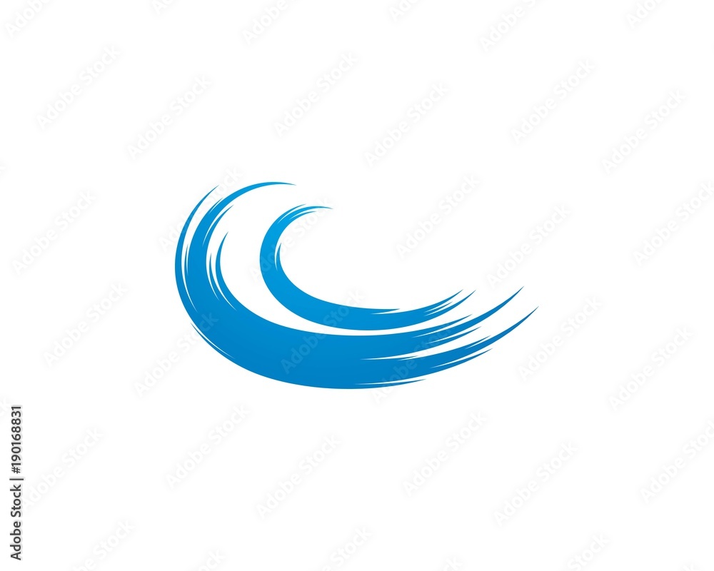Naklejka premium Water Wave symbol and icon Logo Template