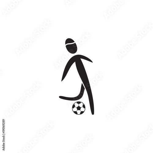 soccer player playing with the ball icon. Element of figures of sportsman icon. Premium quality graphic design icon. Signs, symbols collection icon for websites, web design, mobile